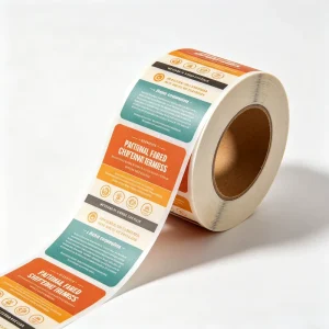 Waterproof Eco Friendly Custom Labels Roll Adhesive Stickers for Cosmetic Supplement Household Product UV False Eyelashes