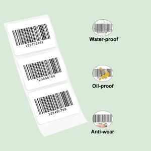 Waterproof Eco-Friendly Oil Proof Heat Sensitive Thermal Label for Barcode Sticker Logistics Packaging