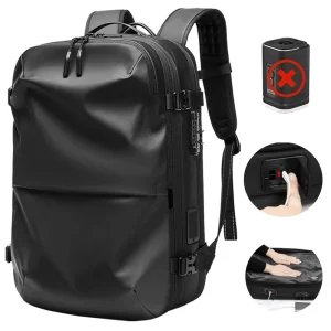 Waterproof Large Capacity Vacuum Compression Backpack Laptop Compartment Anti Theft Expandable Travel Business Outdoor Hiking