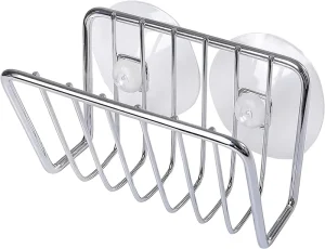 Waterproof Suction Cup Sponge Holder Rust Free Stainless Steel Caddy for Sink Organization and Storage