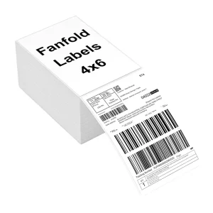 Weather Resistant Waterproof 4”X 6” Thermal Fanfold Labels Blank White Eco Barcode Self adhesive Sticker Paper Roll Exhibition
