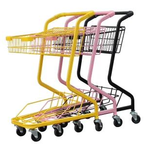 Wedding Decoration Hand Push Shopping Trolley Cosmetics Mini Metal Pink Detailing Cart Shopping Cart