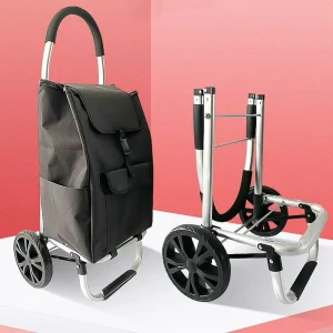 Wheeled Compact Portable Luggage Cars Metal Foldable Supermarket Hand Cart Folding Shopping Trolleys Bag