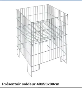 White Collapsible Metal Mesh Dump Bin Commercial Retail Display Basket for Supermarket Grocery Bulk Storage