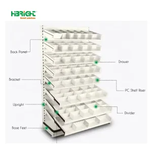 White Eco friendly Modern Pharmacy Display Rack for Health Medicine Store Gondola Shelf