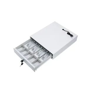 White Metal Cash Drawer for POS System Cash Register Supermarket Use