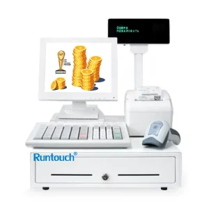 White Touch Screen Android WIN POS System Checkout Counter VFD 10.1 11.6 15.6inch 2nd Display Cash Register POS Billing Machine