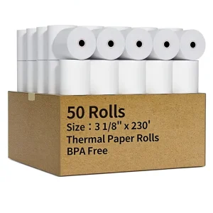 White Uncoated Thermal Paper Rolls 80MM Single Layer 48-80gsm 50 Rolls Guangdong for Cash Register POS ATM Credit Card Use
