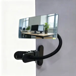 Wide Angle Safety Mirror with Flexible Gooseneck for Office Cubicle and Cabinet Blind Spot Monitoring