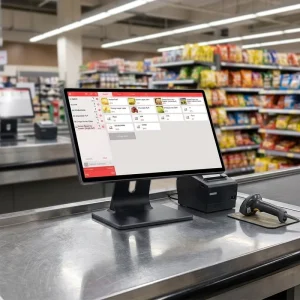 Windows 11 Restaurant All in One POS Cashier Machine Slim and Sleek POS System Full Set Cash Register for Supermarket