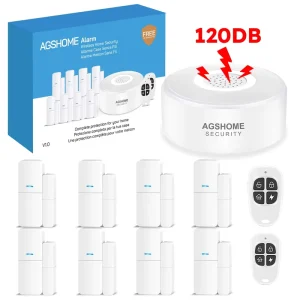 Wireless Home Security System Tuya Smart APP Remote Control Alexa Google Compatible Portable 1 Year Warranty Door Sensor