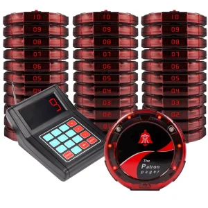 Wireless Queuing System Table Tracker System Long Distance Transmitter Waterproof Coaster Pager for Restaurant