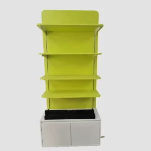 Wood Gondola Shelving with Bottom Cabinet with Painting Surface