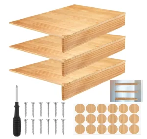 Wood Grain Eco friendly Polished Wire Rack Covers Pantry Shelves Dividers for Bathroom Kitchen Shelving Upgrade