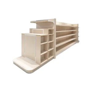 Wood Metal Display Rack For Supermarket Shopping Mall Retail Display