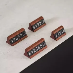 Wood and Plastic Price Display Adjustable Price Tag for Retail Shop Jewelry Price Display