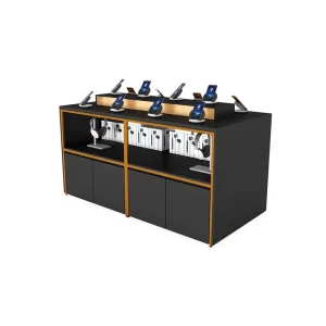 Wooden Black Multi Function Mobile Phone Display Counter