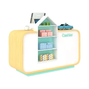 Wooden Cashier Counter for Mother and Baby Store Custom Logo Color Size Available Durable Eco Friendly 1500x650x1150mm