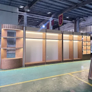 Wooden Display Cabinet Custom Luxury Women’s Clothing Store Fixture Retail Design Wooden Display Cabinet