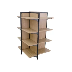 Wooden Shelf Four Way Display Table Rack Shelf Store Grocery Gondola Shelving Supermarket Shelves