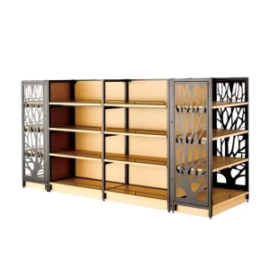 Wooden Shelf Steel Double Sided Shelf Supermarket Equipment Shopfitting