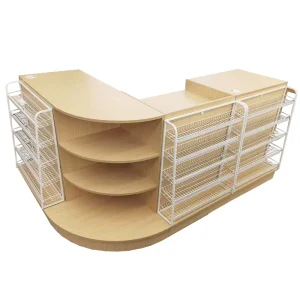 Wooden Stainless Steel Cashier Counter in Convenience Store Fast and Convenient