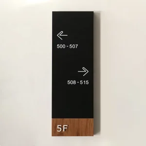 Wooden Stairwell and Elevator Signs Interior Apartment Directional Sign Wayfinding Signage Design