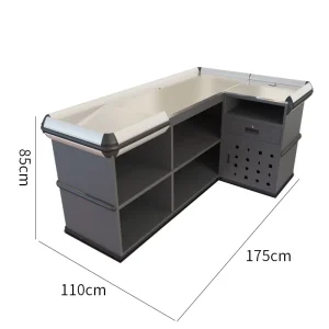 Wooden Style Supermarket Tobacco and Liquor Cabinet Cash Register Combination Detachable Cashier Counter with Glass Display