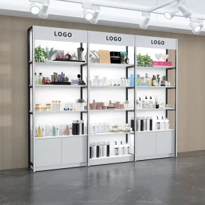 Wooden Supermarket Shelves Gondola Light Duty Cold rolled Steel Racks Goods Cosmetic Display Shelving Shelves for Retail Store