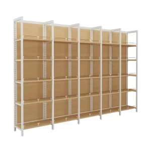 Wooden Wall Display Rack Store Shelves Gondola Shelving for Clothing Store Grocery Store Pharmacy