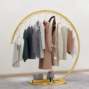 Wrought Iron Coat Rack Floor standing Clothes Hanger Bedroom Clothes Rack Indoor Minimalist Stylish Clothing Store Display Rack