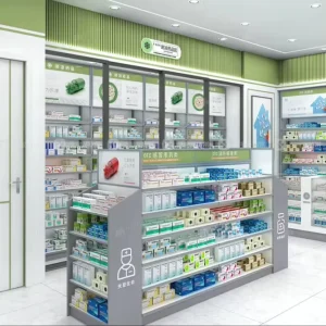 XDZYS013 B Pharmacy Counter Design Drugstore Store Decoration for Pharmacy Shop Interior Design