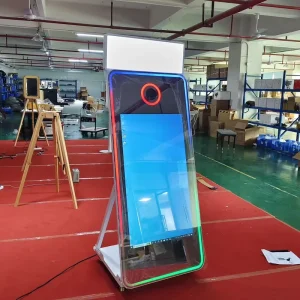 XLP MJ1 70 Inch Metal Frame Mirror Photo Booth with Magic Mirror Effect Waterproof Design Wi Fi Enabled