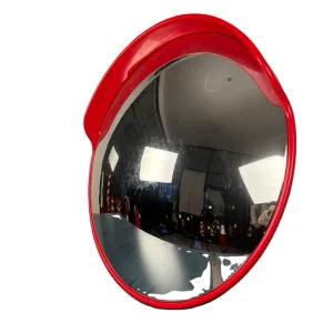 YG CM80 80cm Orange Red PC Reflective Convex Mirror with 180 Degree View for Outdoor Traffic Safety