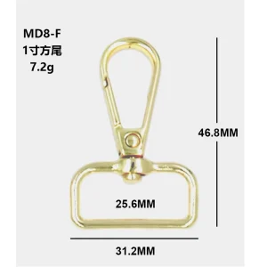 YHD Brand Zinc Alloy Die Casting Swivel Metal Logo Tag Snap Hook Nickel Free Fashion Belt Strap