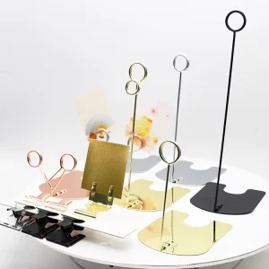 YIWANG Metal Price Tag Holder Clip Label Holder Price Sign Display Clip Cake Holder Clip Memo Price Tag Stand for Bakery
