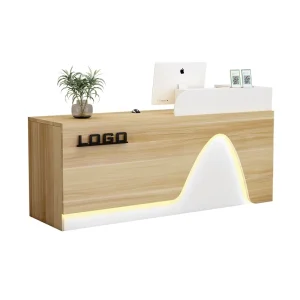 Zhuoke MDF Wooden Checkout Counter Superb Store Checkout Equipment for Supermarkets