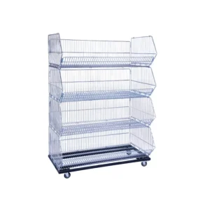 Zinc Folding Stacking Cage Heavy Duty Shopping Trolley Grocery Store Steel Trolley Supermarket Shopping Carts