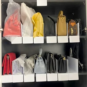 书架分离器可调透明塑料架隔板壁橱插入手提包钱包组织者