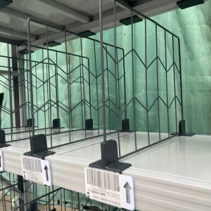 带夹子的金属丝架分隔板，稳定且易于安装的货架分隔板，适用于仓库零售超市存储整理