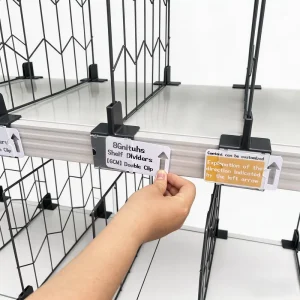 涂层货架分隔板、货架隔离板，适用于商场展示和货架上的卡扣式分隔板
