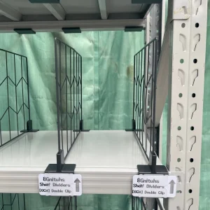 带夹子的固定式钢丝货架分隔板，无摇摆分隔件，适用于仓库存储和商业零售商品展示