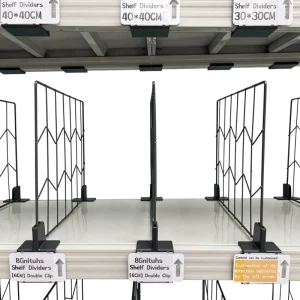 带固定夹的货架分隔板，铁丝结构，适用于超市商品展示