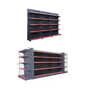 supermarket Metal Material Shelf Minimum Load 40kg Each Layer Customized Different Sizes