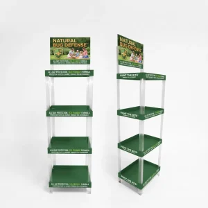 Custom Designed 4 Tier PP Plastic Display Racks 2mm Thick Modern Style Portable Retail Storage Solution