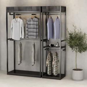 Customized Clothing Store Interior Furniture Decoration Retail Fixtures Clothes Display Rack for Men Garment