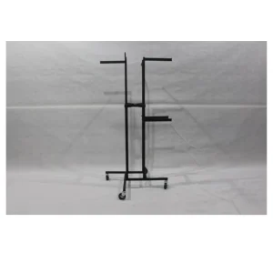 Modern Four Ways Hanging Clothing Shop Metal Retail Wheel Scarf Garment Rack Display for Clothes