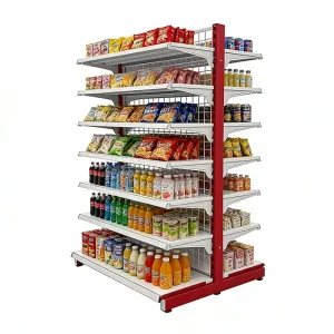 Supermarket Shelves White Back Mesh Gondola Shelving In Philippines Indonesia Thailand