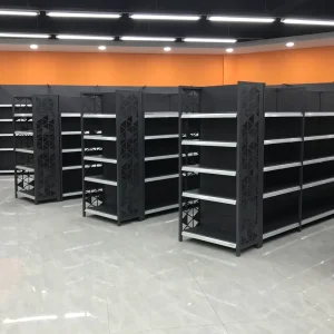 Used Heavy Duty Supermarket Metallic Shelves Store Display Racks Gondola Shelving 100kg Capacity Powder Coated Single