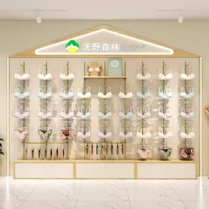 Wall Mounted Adjustable Stainless Steel Shelf Lingerie & Underwear Display Rack with Storage High End Display Cabinet
